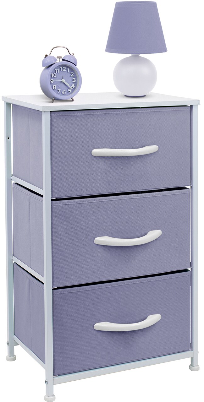 Sorbus Dresser with 3 Drawers - Bedside Furniture & Accent End Table Chest for Home, Bedroom Accessories, Office, College Dorm, Steel Frame, Wood Top, Fabric Drawers